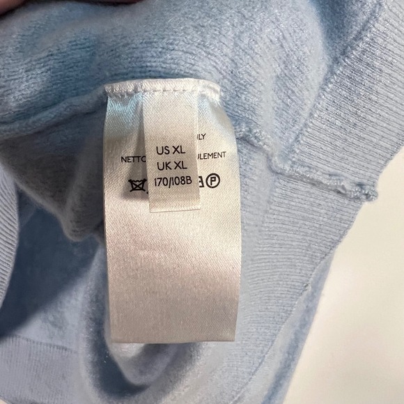 Pilcro Anthropologie 100% Cashmere Cropped Mock Neck Sweater Light Blue XL cozy - Picture 6 of 9